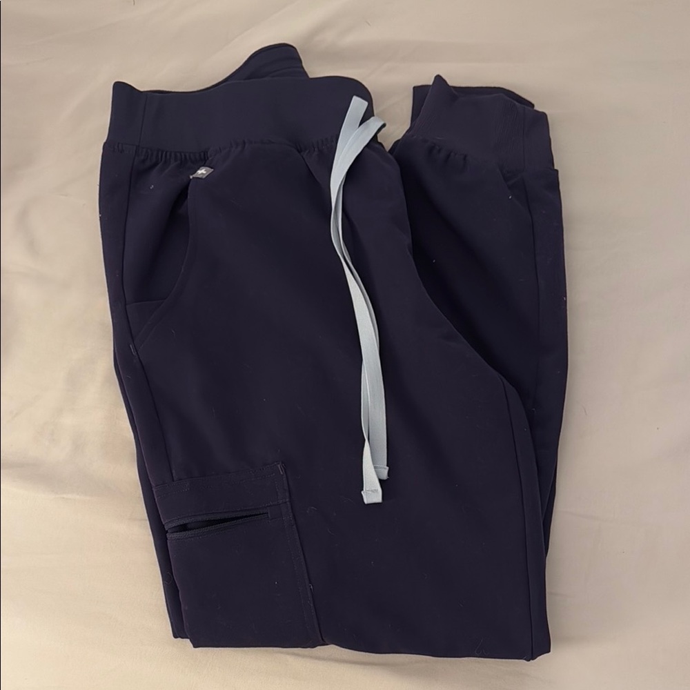 Figs Purple Track Pants with Relaxed Fit and Elastic Cuffs